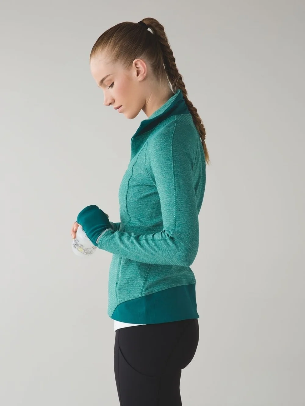 Lululemon Runderful 1/2 Zip, Color Mini Check Pique Hunter Green Size 4